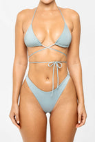 Bambi triangle bikini top in Blue