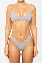 V cut bikini bottom in color Khaki