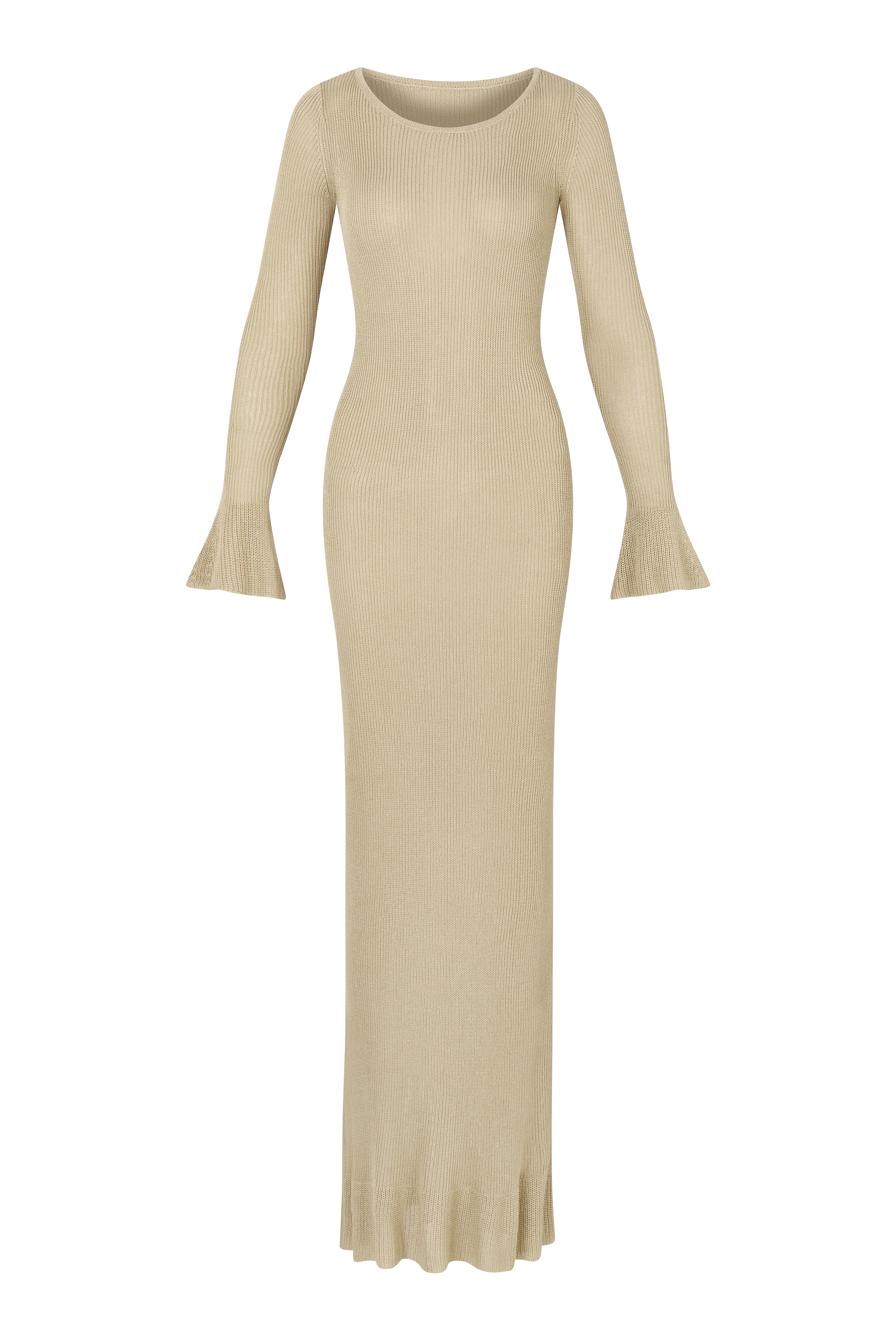 beige maxi knit dress Merida Knit Dress Beige Beige / M